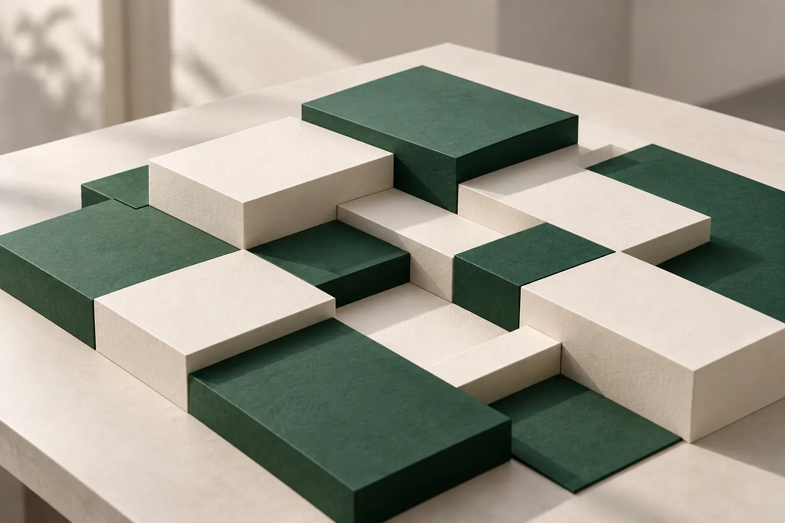 Paper-block model representing budget ownership